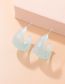 Fashion Soft Blue Resin C-shaped Earrings