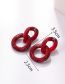 Fashion Red Acrylic Geometric Round Stud Earrings
