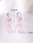 Fashion Pink Acrylic Square Chain Stud Earrings