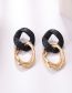 Fashion Rose Gold Color Acrylic Geometric Chain Stud Earrings