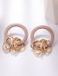 Fashion Rose Gold Color Metal Geometric Hoop Stud Earrings