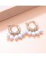 Fashion White Color Metal Geometric Pearl Earrings