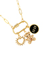 Fashion White Bronze Zirconium Heart Bear Drip Oil Medal Necklace