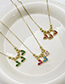 Fashion Color Brass And Zirconium Beads And Diamonds Heart Necklace