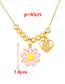 Fashion Pink Bronze Beaded Beaded Oil Flower Love Necklace