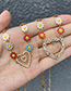 Fashion Love-2 Titanium Steel Inlaid Zirconium Oil Drop Flower Inlaid Diamond Heart Necklace