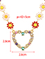 Fashion Love-2 Titanium Steel Inlaid Zirconium Oil Drop Flower Inlaid Diamond Heart Necklace