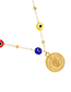 Fashion Gold-5 Resin Glass Eyes Pure Titanium Steel Medal Necklace