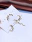Fashion Gold Brass And Diamond Studs Snake Geometric Earring Set