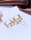 Fashion Gold Brass And Diamond Geometric Star And Moon Earrings Set