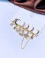 Fashion Gold Brass And Diamond Geometric Star And Moon Earrings Set