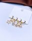 Fashion Gold Bronze Zirconium Planet Star Earring Set