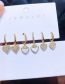 Fashion Gold Copper Inlaid Zirconium Heart Earrings Set