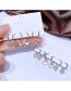 Fashion Silver Copper Inlaid Zirconium Heart Earrings Set