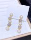 Fashion White Brass Set Square Zirconium Pearl Drop Earrings