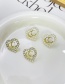 Fashion Gold-2 Alloy Set Pearl Letter Heart Stud Earrings