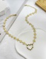 Fashion White Titanium Steel Inlaid Zircon Oil Drop Flower Love Pendant Necklace