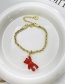 Fashion Red Copper Drop Oil Bear Pendant Twist Bracelet