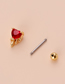 Fashion Rose Gold 8# Titanium Steel Inlaid Zirconium Thin Rod Double-ended Piercing Earrings