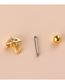 Fashion Gold 8# Stainless Steel Inlaid Zirconium Stem Piercing Stud Earrings