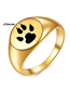 Fashion Black Dog Paws Titanium Cat's Paw Ring