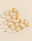 Fashion Gold Alloy Geometric Cutout Open Ring Set