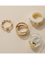 Fashion Color Alloy Diamond Geometric Ring Set