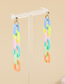 Fashion Color Resin Color Chain Drop Earrings