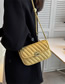 Fashion Yellow Pu Embroidered Thread Lock Flap Crossbody Bag