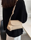 Fashion Black Pu Litchi Pattern Flap Messenger Bag