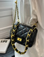 Fashion Small Black Pu Diamond Lock Flap Crossbody Bag