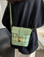 Fashion Green Diamond Embossed Lock Crossbody Bag