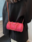 Fashion Rose Red Pu Rhombus Large Capacity Messenger Bag