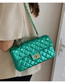 Fashion Green Diamond Shiny Lock Flap Crossbody Bag