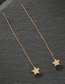 Fashion Gold Pure Copper Star Geometric Drop Earrings