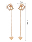 Fashion Gold Bronze Zirconium Geometric Heart Earrings