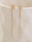 Fashion Gold Bronze Zirconium Geometric Tassel Drop Earrings