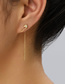 Fashion Gold Brass And Diamond Pin Tassel Drop Earrings
