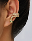 Fashion Gold Brass Diamond Snake Stud Earrings
