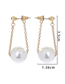 Fashion Gold Pure Copper Hanging Pearl Earrings
