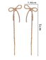 Fashion Gold Pure Copper Bow Tassel Earrings