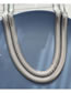 Fashion Silver Titanium Snake Bone Chain Necklace
