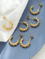 Fashion Gold Titanium Cutout Textured C-shaped Earrings