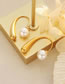 Fashion Gold Titanium Geometric Pearl Stud Earrings