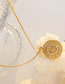 Fashion Gold Titanium Steel Set Zirconium Medal Dial Necklace
