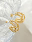 Fashion Gold Titanium Steel With Zirconium C-shaped Earrings