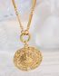 Fashion Gold Necklace-43+5cm Metal Cutout Straw Hat Necklace