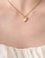 Fashion Silver Titanium Steel Gold Plated Cat Eye Heart Necklace