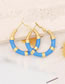 Fashion 5#white Copper Drip Oil Round Earrings