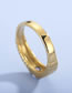 Fashion Gold Titanium Steel Gold Plated Striped Zirconium Ring